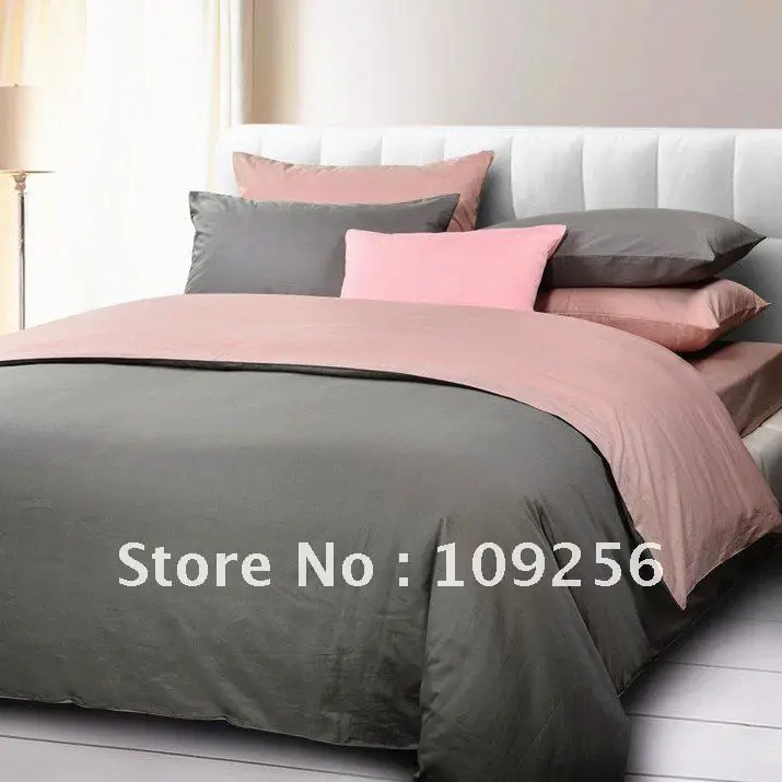 Elegant luxury 3 sizes for select pink grey bedding a ...
