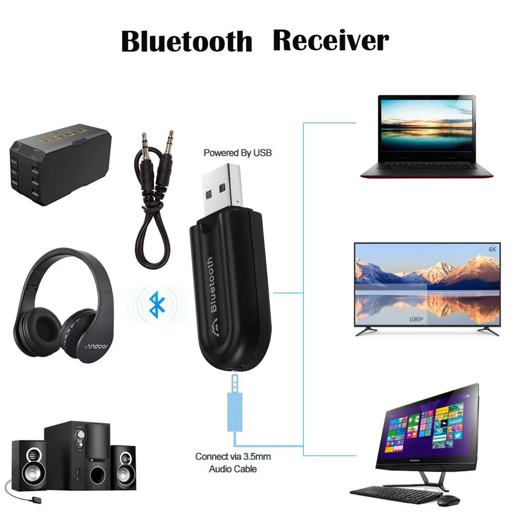 Bluetooth 4 0 беспроводной 3 5 мм моно аудио музыкальный приемник автомобильный AUX