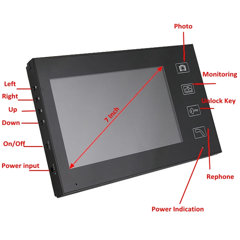 7 TFT 1200TVL Door Monitor Video Intercom 4