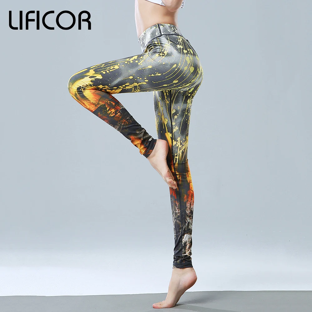 

Fitness Yoga Leggings Women Sports Yoga Pants Slim Elastic Running Sport Pants For Female Printed Yoga Gym Bottoms Leggings