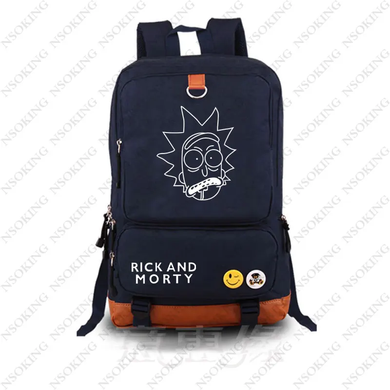 Аниме Рик и Морти Косплей рюкзак мода холст студент черный Школьный Унисекс дорожные сумки - Цвет: 015