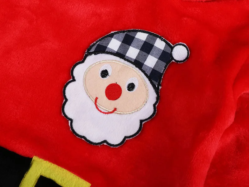 Детский Комбинезон для мальчика Рождественский костюм на Рождество Санта Клаус Косплэй одежда с капюшоном комбинезон для новорожденных и малышей на зиму, теплые, фланелевые Костюмы