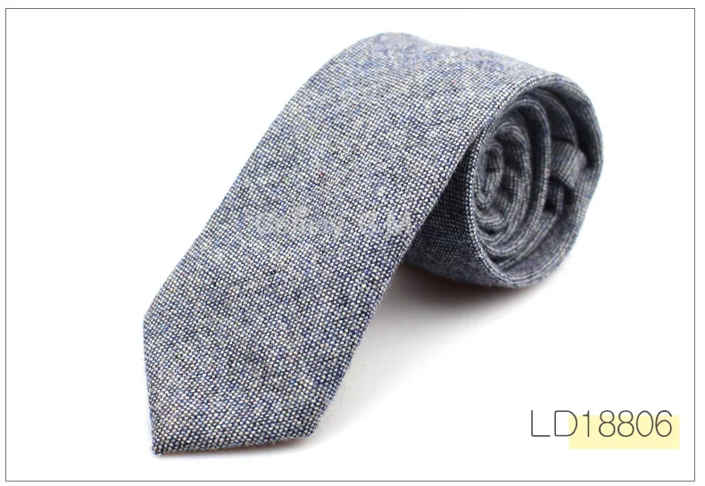 Fashion Wool Ties For Men Skinny Solid Casual Neckties Corbata Slim Striped Necktie for Wedding Gift Suit Cravat Accessories - Цвет: LD18806