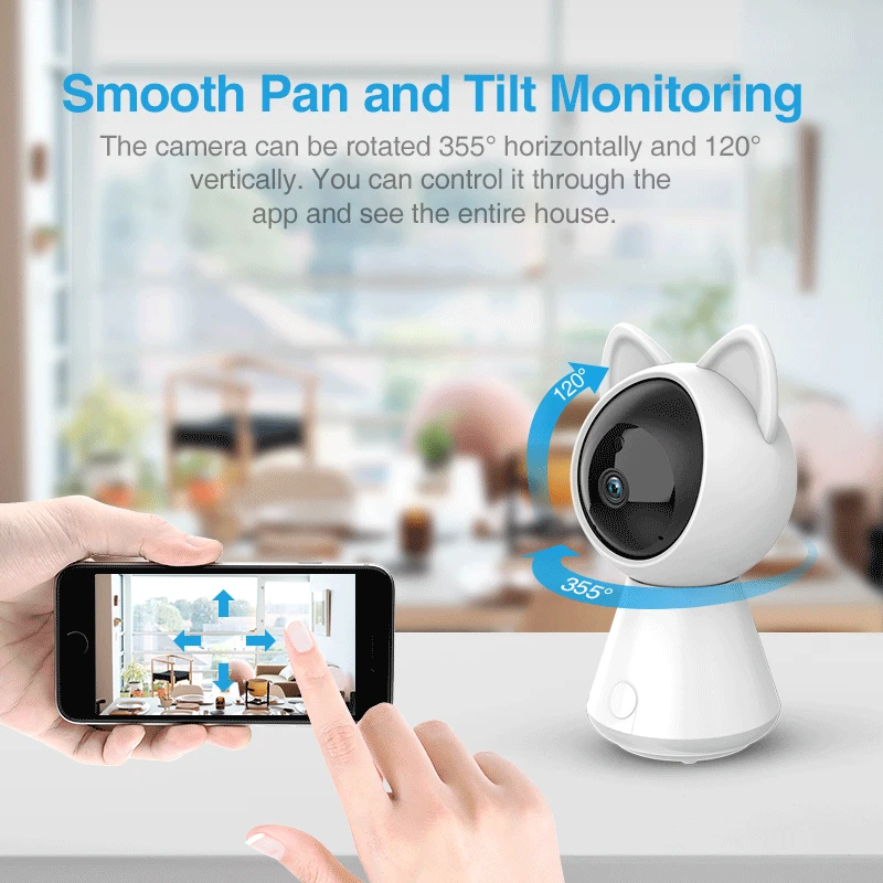 FREDI 1080 P كيتي سحابة IP كاميرا ذكي السيارات تتبع CCTV كاميرا أمنة للبيت شبكة لاسلكية WiFi كاميرا مراقبة