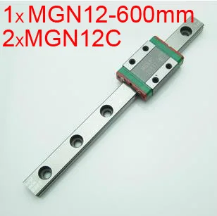 

MGN12 12mm linear rail 1 set MR12 MGN12-600mm miniature linear slide = 1pcs 12mm L-600mm rail+2pcs MGN12C carriage