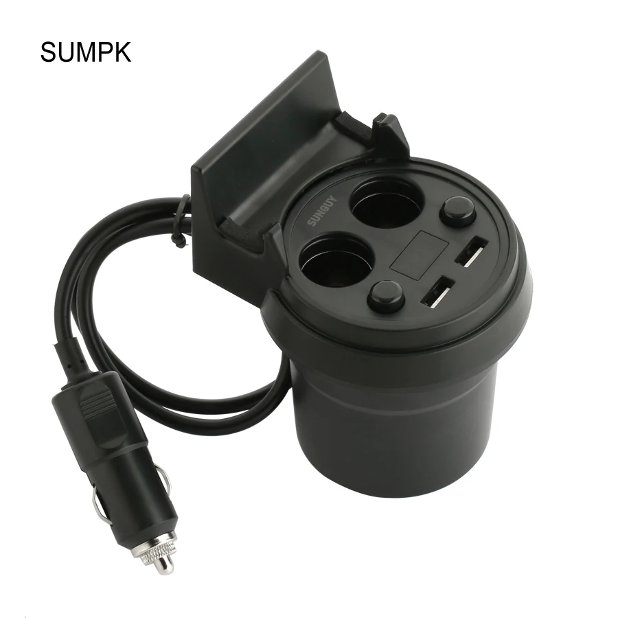 SUMPK 5V 3.1A Dual USB Автомобильное зарядное устройство и адаптер для прикуривателя светодиодный дисплей зарядное устройство для iPhone для samsung Unviersal портативный