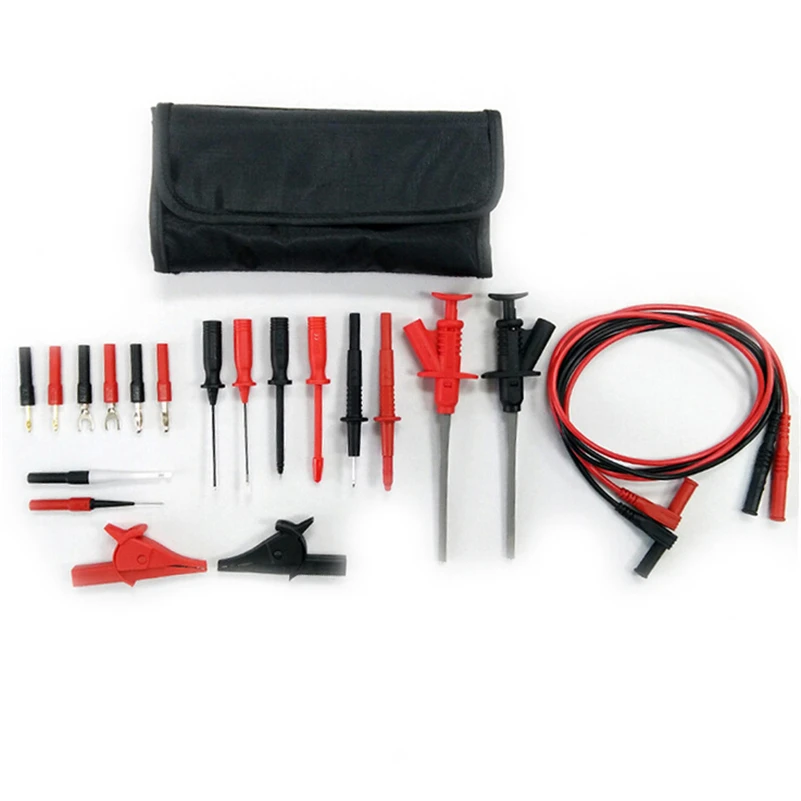 

TKDMR 20pcs/set Multimeter Universal Digital Test Probe Lead Fittings Kit Instrument and Instrument With Bag Free Shipping