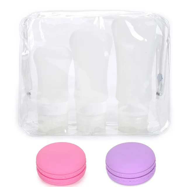 Portable Travel Bottles Set Leak Proof Refillable Squeezable Silicon