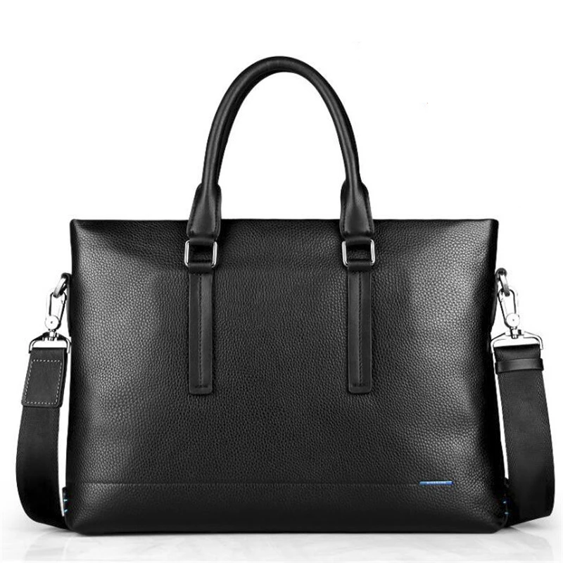 Luxury Brand Genuine leather Briefcases 14" Laptop Handbag Men's