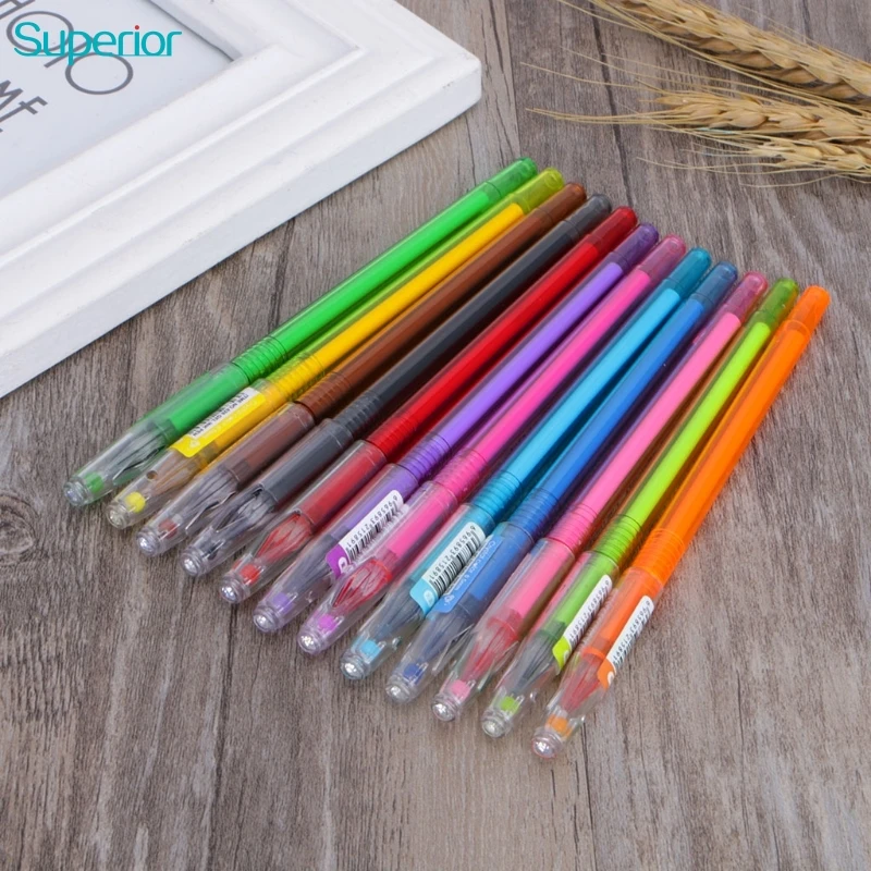 Gel Pens Color Diamond  Stationery - 12pcs Korean Stationery Fresh  Colorful Candy - Aliexpress