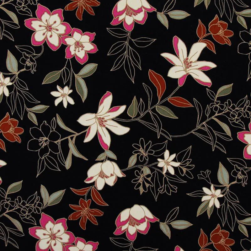 Imorted ткань с цветочным принтом мягкая удобная Скатерть ткани для женщин Свадебное платье, скатерть, лоскутное по метру