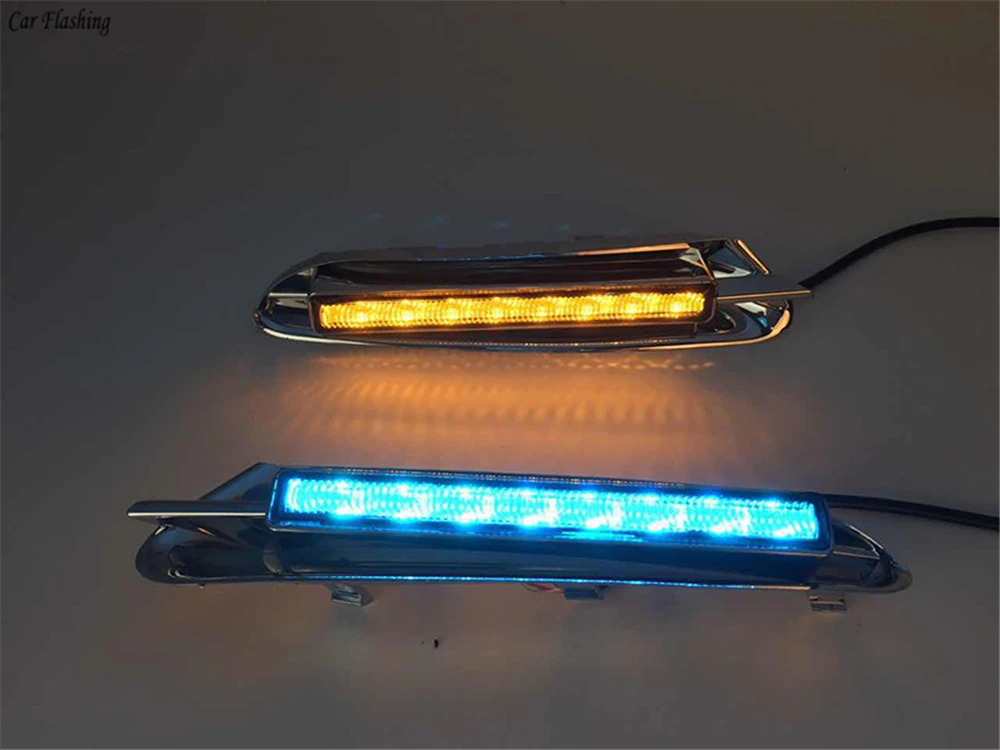 Автомобильная проблесковая 1 набор 12V светодиодный DRL Габаритные огни дневного света с поворотник для Buick Encore Opel Mokka 2012 2013