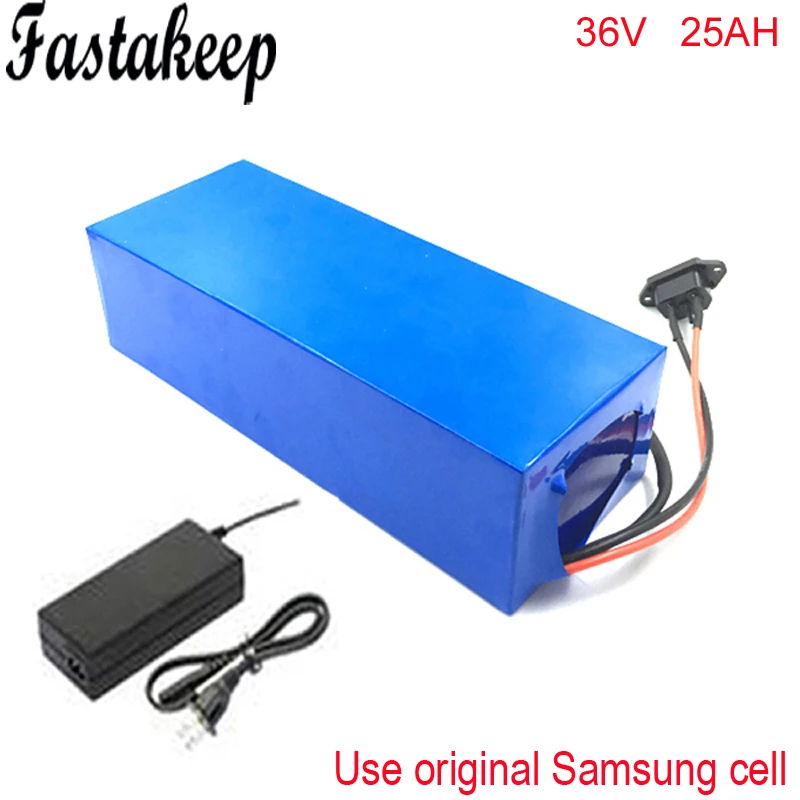 

1000W 36V 25AH Electric Bicycle Battery 36V Lithium Battery 36V 25AH E-bike battery 30A BMS 2A charger For Samsung cell