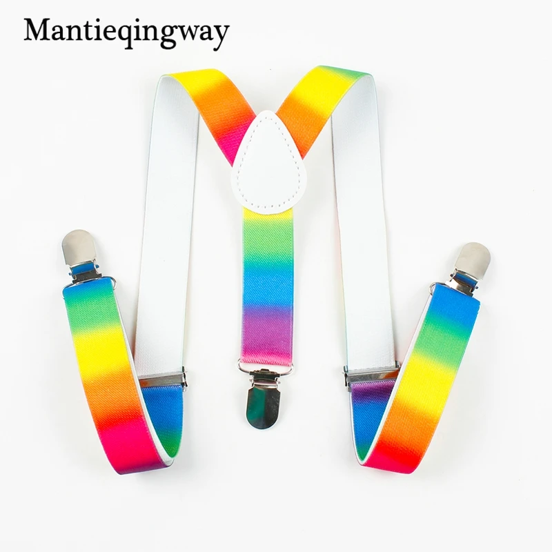 Mantieqingway красочные Подтяжки для женщин для папы и комплекты для мальчиков ребенок пояс подтяжки ВЗРОСЛЫЕ и детские Подтяжки для женщин Y