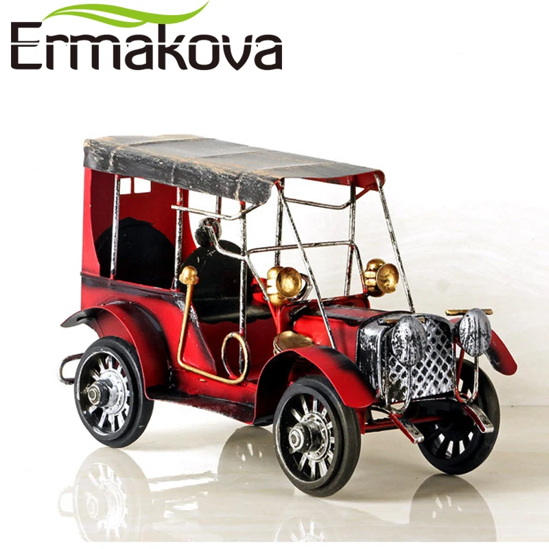 ERMAKOVA Metal Old Car Figurine Vintage Vehicle Model Car Figurine