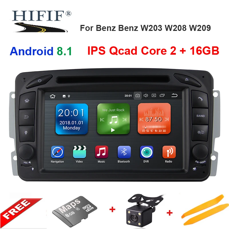 Best Car Multimedia player Android 8.1 2 Din GPS Autoradio For Mercedes/Benz/CLK/W209/W203/W208/W463/Vaneo/Viano/Vito FM DSP 0