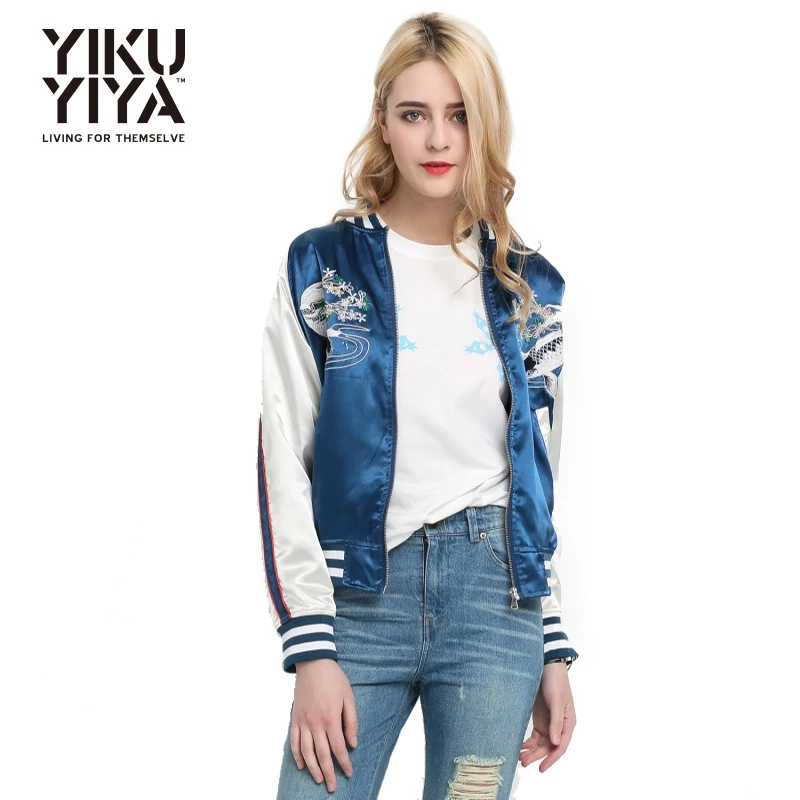 YIKUYIYA 2017 Spring Women Coats Bomper Slim Coat Jacket