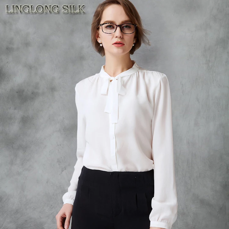 Silk Shirt 3639B 100%Pure Silk Blouses Women Shirts Office Lady Shirts ...