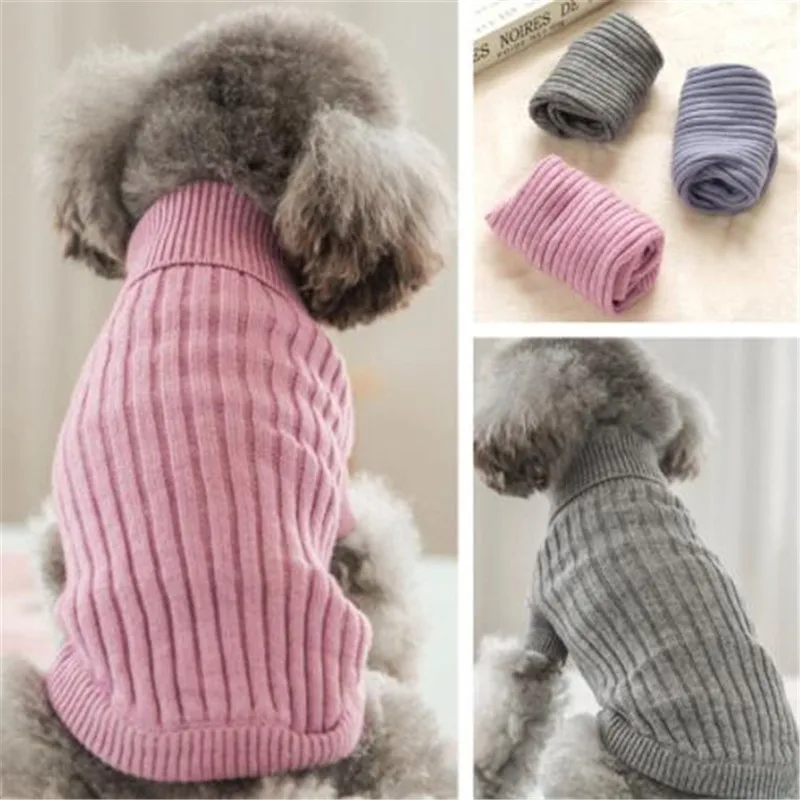 Soft Dog Clothes Sweaters Autumn Winter Warm Pet Puppy Cat Turtleneck Sweater For Small Dogs Bichon Schnauzer Flexible Clothing
