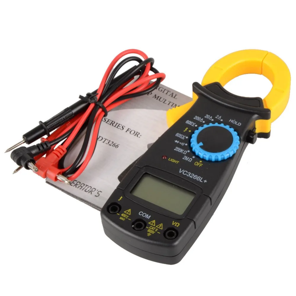 

Black AC Digital Clamp DT3266L LCD Display Digital Multimeter Digital Clamp Meter Probe Without Battery