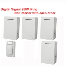 D28 1-4 года беспроводной дверной звонок 4 колокол приемника АА дверной звонок на батарейках Водонепроницаемый 280 метр дверной звонок дверной кольцо цифровой сигнальное кольцо
