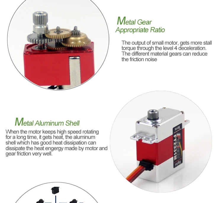 Robot Serial Bus Intelligent Servo, Feetech SCServo2332 , small 6V 4.5kg cm Torque, All Metal, Coreless, Data Feedback Function (11)