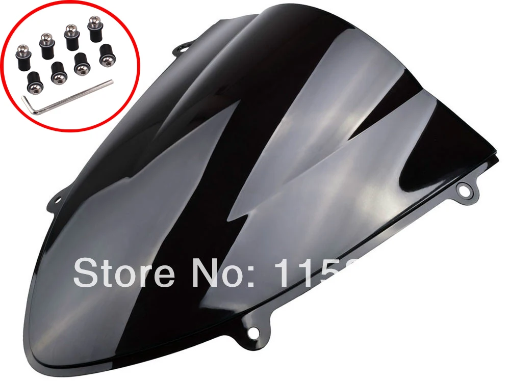 

Dark Smoke DOUBLE BUBBLE WINDSHIELD WINDSCREEN FOR KAWASAKI NINJA 250 250R 2008-2012