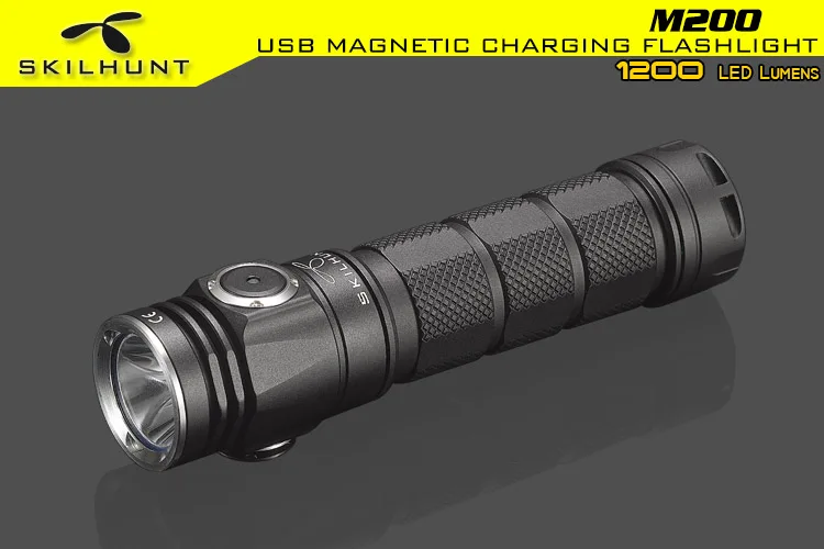 SKILHUNT M200 Магнитный заряжаемый фонарик CREE XP-L Светодиодный max 1200 люмен луч расстоянии 184 м тактический фонарик Открытый Свет