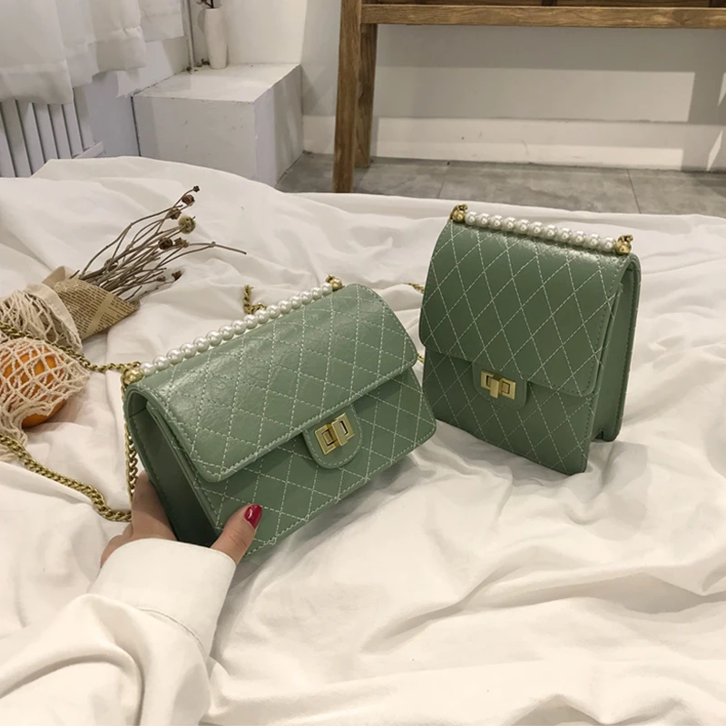 

Women Beading Messenger Handbag High Quality Leather Crossbody Bag Shoulder Handbag Satchel Tote Pearl Bags Fashion New