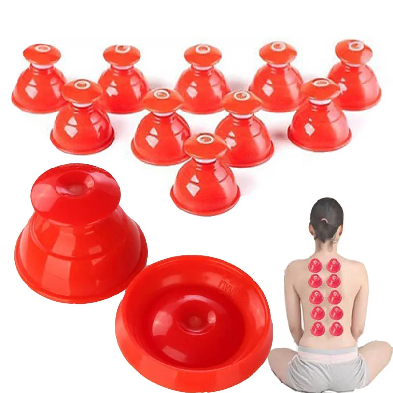 10 Piece Red Cupping therapy Silicone Vacuum Cup Anti ...