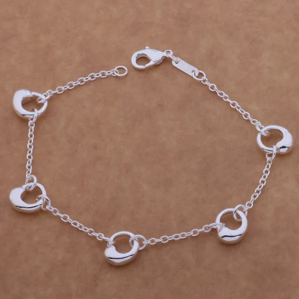 

Concise Silver Jewelry Round/Star Charm Bracelet For Women AB123-124