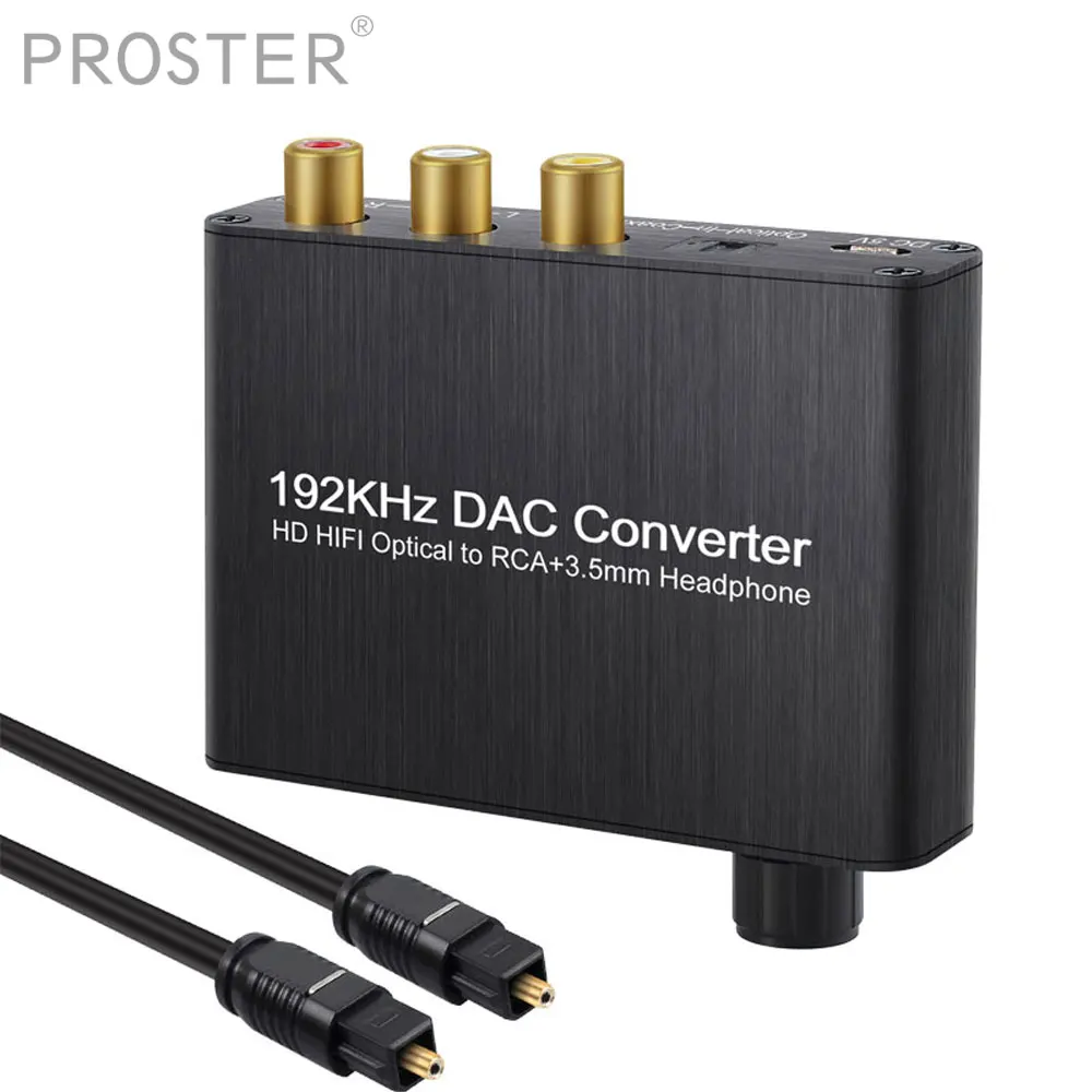 

Proster DAC TV 5.1CH Digital Audio Decoder converter With 3.5mm Jack Output Support for AC-3/DTS SPDIF Optical To RCA Adapter