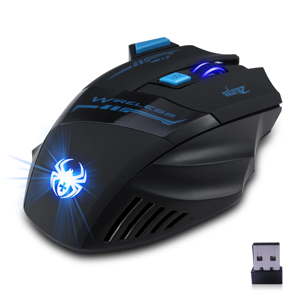 Оптическая беспроводная игровая мышь Zelotes F 14 с подсветкой и регулируемым DPI|mouse