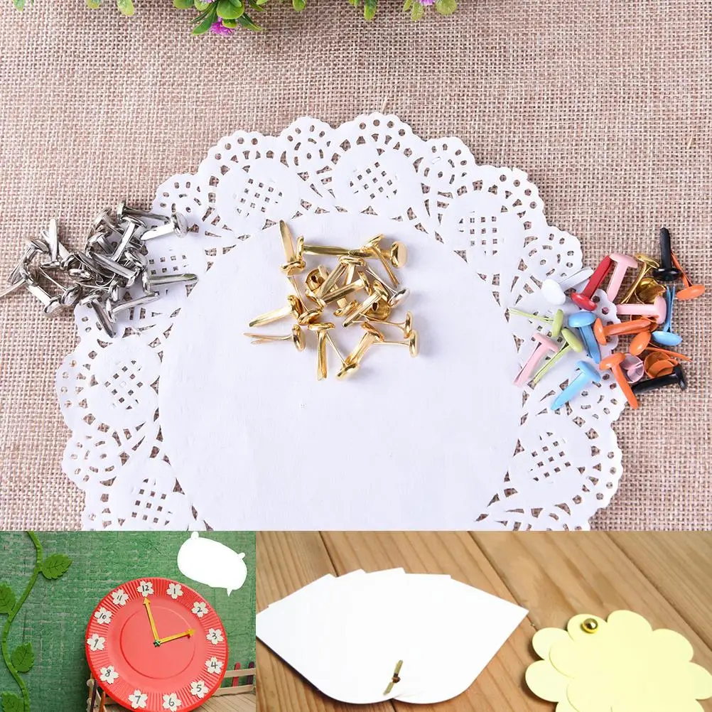 50 шт. 7 мм украшение для скрапбукинга крепежа гвоздей DIY Cardmaking Смешанная Пастель Круглый Металлический Brads