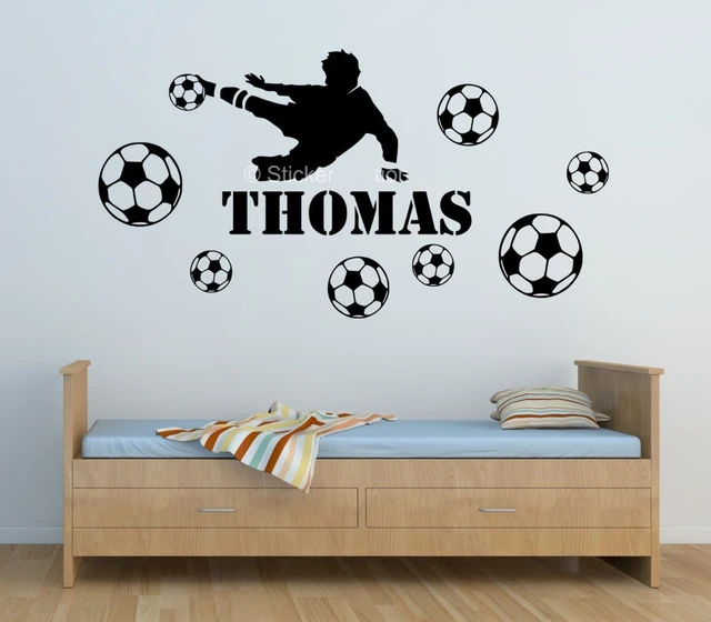 Autocollant De Joueur De Football Personnalisé Pour Enfants, Étiquette De  Mur De Chambre À Coucher, Décor D'art Mural, Vous Choisissez Le Nom -  Stickers Muraux - AliExpress