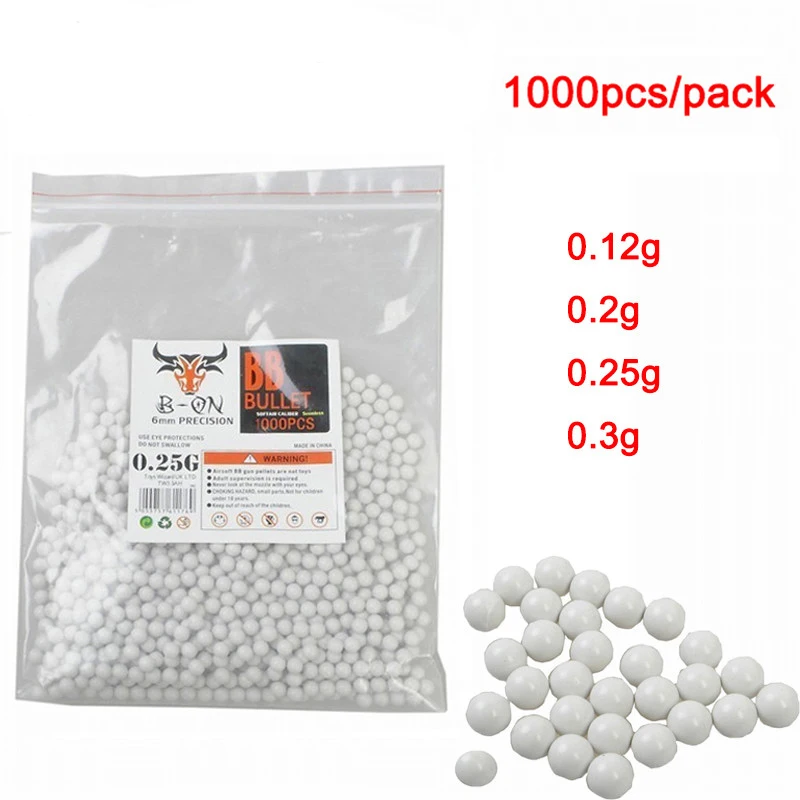 1000pcs/pack Airsoft Paintball BB BBS Bullet Pellets Outdoor Tactical Combat Ammo Polished