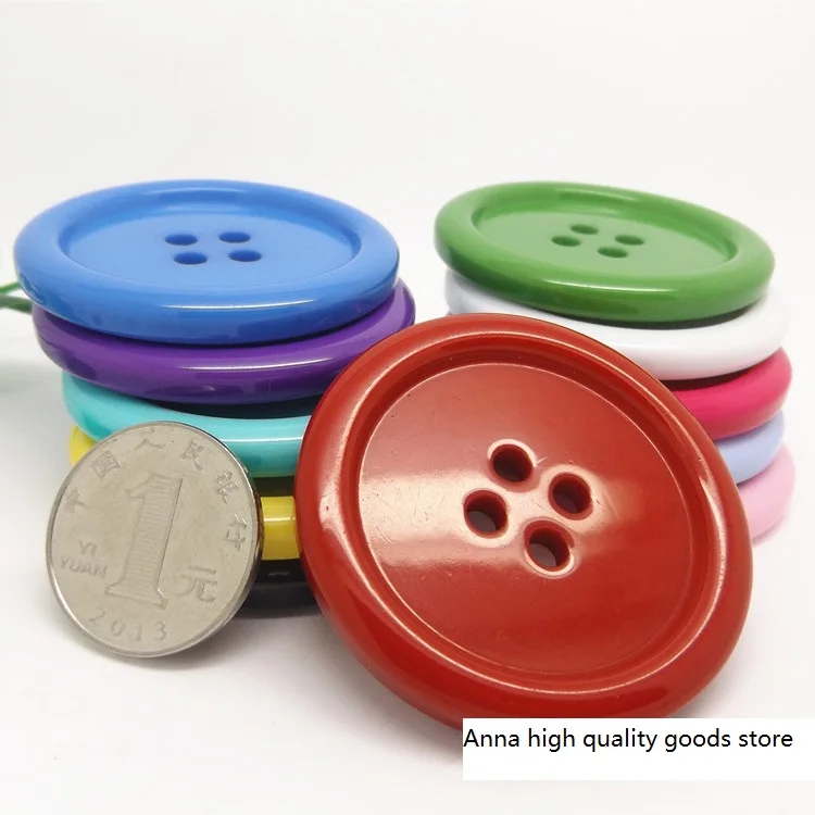 

Free shipping 20pcs/lot Large diameter 50mm four eyes high-grade resin buttons DIY buttons clothing decorative buttons