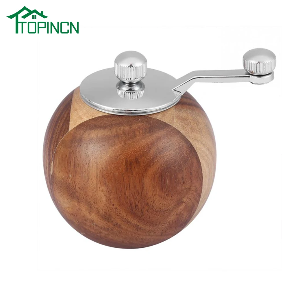 

TOPINCN Salt and Pepper Mill Wood Pepper Mill with Strong Adjustable Ceramic Grinder Manual Seasoning Mill Kitchen Cooking Tools