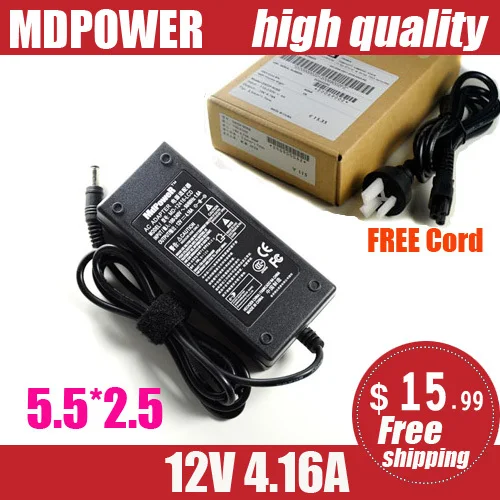 

MDPOWER For Universal LCD monitor LCD TVs power adapter 12V 4.16A 50W charger cord