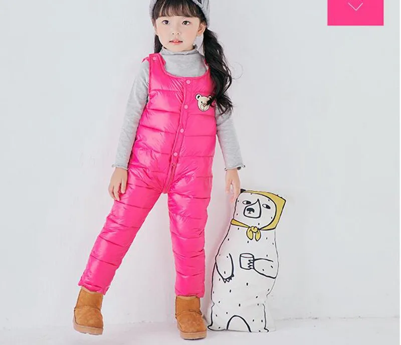 COOTELILI Cotton Winter Overalls Padded Outdoor Romper Pants High Quality Baby Girls Boys Jumpsuit Kids Clothes  90-110cm  (5)