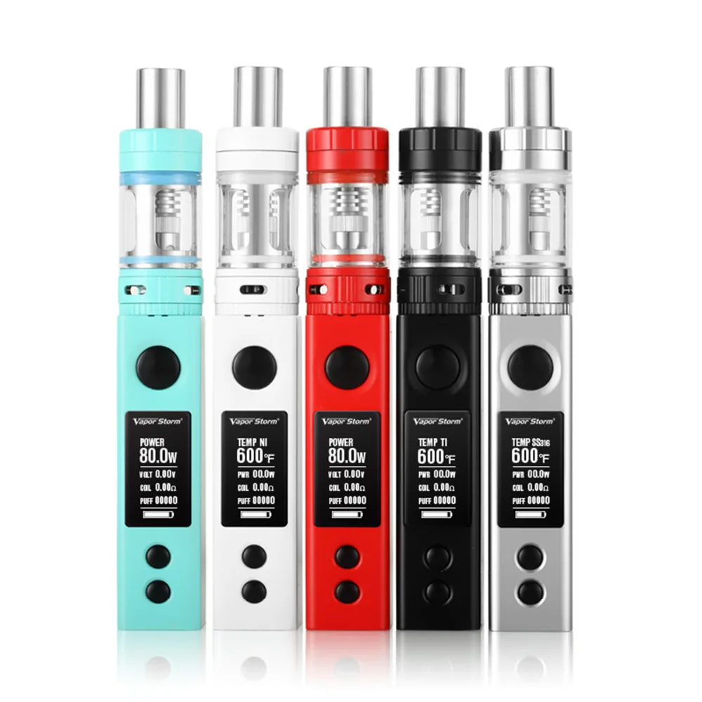 

Vapor Storm V80 Box Mod TC 80W Temperature Control 4.5ml EC II Tank Vape Hookah Electronic Cigarette E Cigarette kit Vaporizer