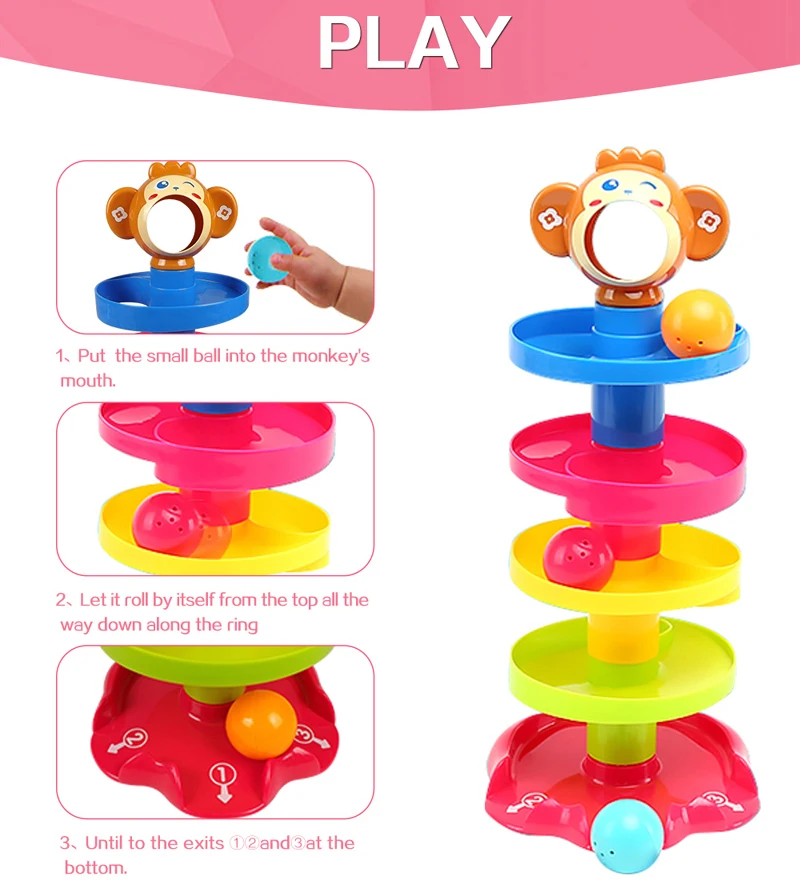 Популярные детские игрушки для малышей с цветами и кристаллами, многослойное шариковый аппликатор слайд Roller coaster соединительные блоки многоцветный Игрушки для малышей подарок на день рождения Рождество