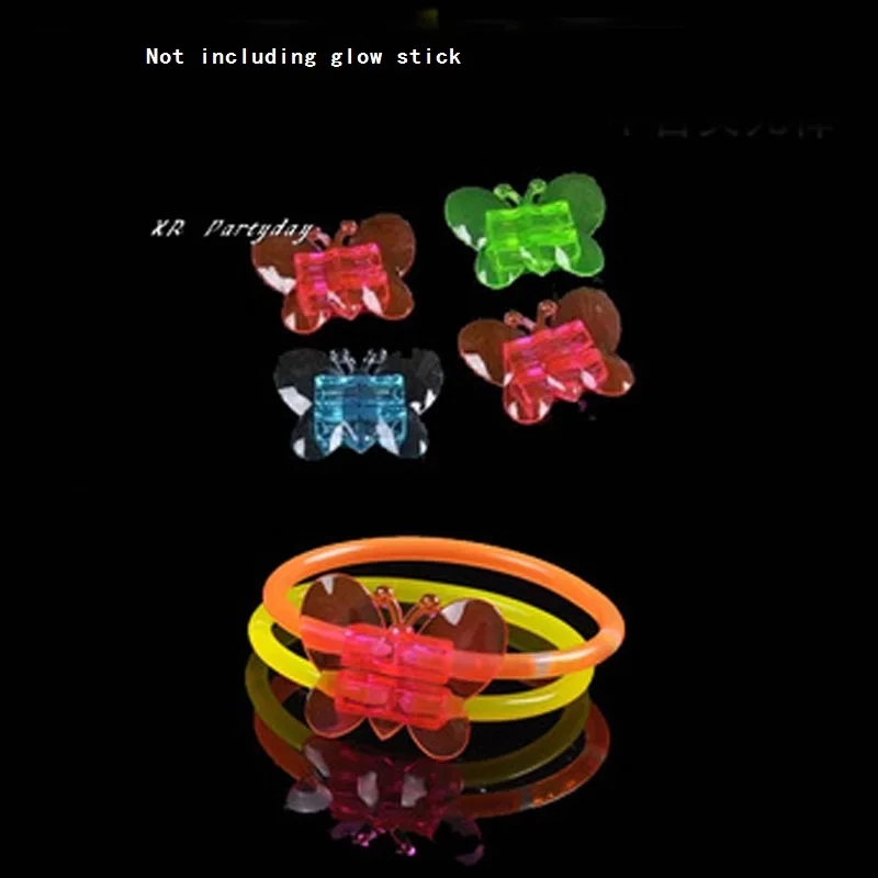 Светящиеся палочки очки флуоресцентные браслеты ожерелье повязка с кроликом соединители Свадебные концерты рейв неоновые вечерние игрушки для детей - Цвет: butterfly wristband