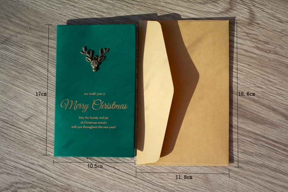 Ретро металлическая Рождественская открытка поздравительная открытка, Рождественский подарок складные открытки 10 шт/партия