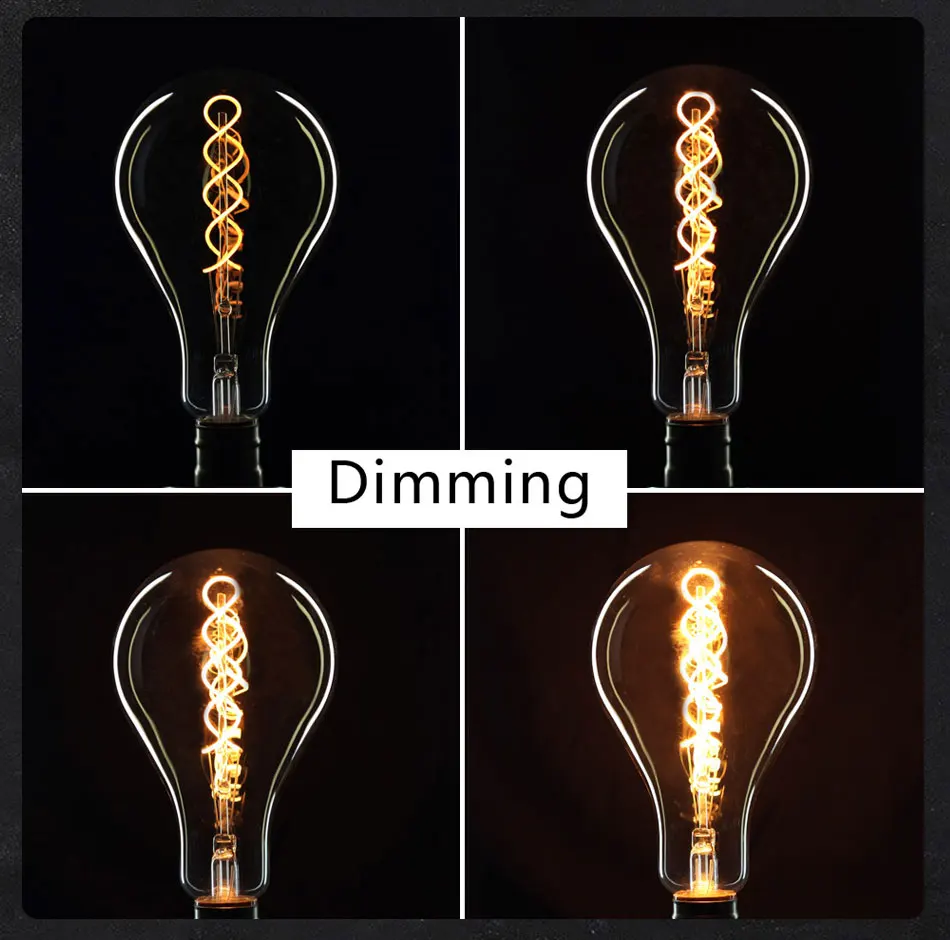 Grande do Vintage Lâmpada de Calor Ps35 e a110 Tamanho Decoração da Lâmpada Led Filamento da Lâmpada Led Edison Lâmpada Gigante Macio 4 w 220 v Brilho 7 vintage led lamp