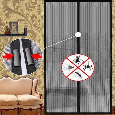 

Mesh Insect Fly Bug Mosquito Door Curtain Net Netting Mesh Screen Magnets FE