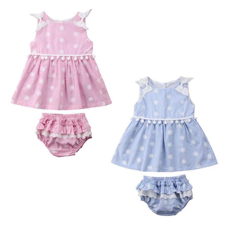 Pretty Baby Girls Clothes Set 2018 Summer Newborn Baby Girl Sleeveless