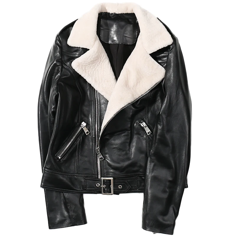 Real Leather Jacket Ladies Black Brown Yellow Zippers Vintage Classic Female Clothing Autumn Winter Genuine Sheepskin Jackets  