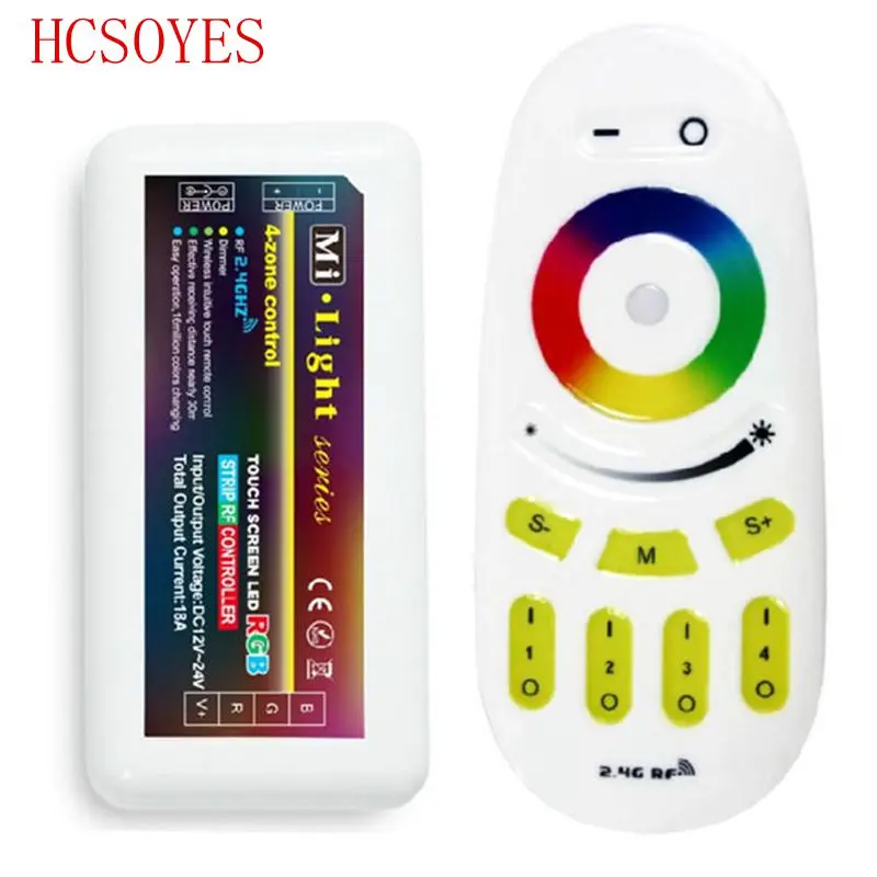 

14 keys Mi light Wireless 2.4G 4-Zone RGB Touch tone remote control for led strip,RF Wifi dimmable Controller rgb controller 12-
