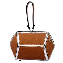 Matagal Saco de Retalhos de Ombro Sacos de Mulheres Mensageiro 3D Polígono para Senhoras de Couro PU Shell Bolsas Femininas Bolsa Feminina Crossbody